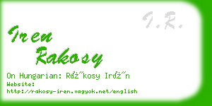 iren rakosy business card